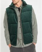 Doudoune sans manches en Velours milleraies 100% Coton Bio verte