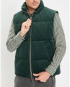 Doudoune sans manches en Velours milleraies 100% Coton Bio verte