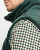Doudoune sans manches en Velours milleraies 100% Coton Bio verte