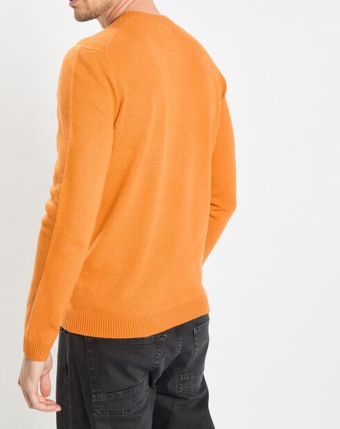 Pull en Laine & Coton orange