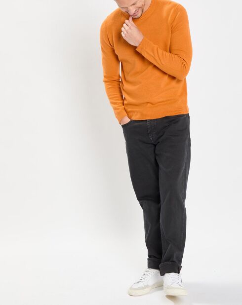 Pull en Laine & Coton orange