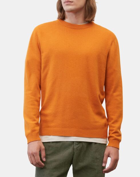Pull en Laine & Coton orange