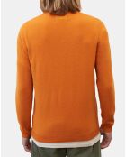 Pull en Laine & Coton orange