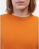 Pull en Laine & Coton orange