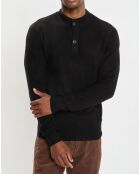 Pull en Laine & Coton à boutons noir