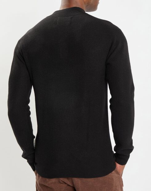 Pull en Laine & Coton à boutons noir