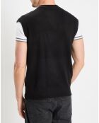 Pull sans manches en Laine & Coton noir