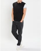 Pull sans manches en Laine & Coton noir