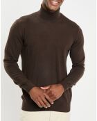 Pull 100% Laine marron foncé