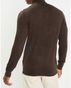 Pull 100% Laine marron foncé