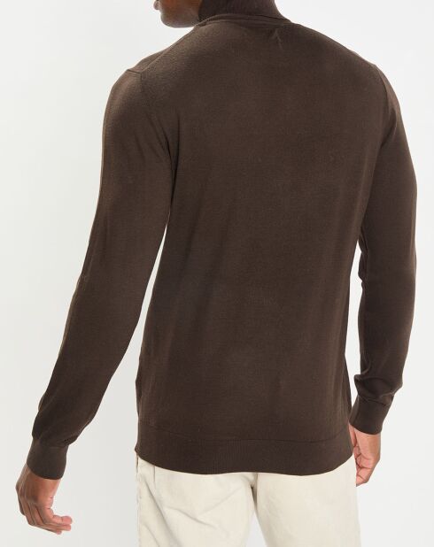 Pull 100% Laine marron foncé