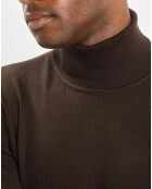 Pull 100% Laine marron foncé