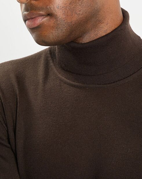Pull 100% Laine marron foncé