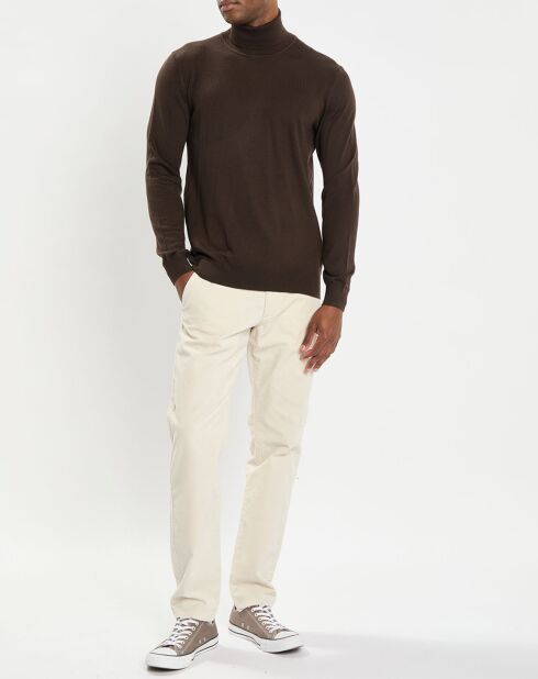 Pull 100% Laine marron foncé