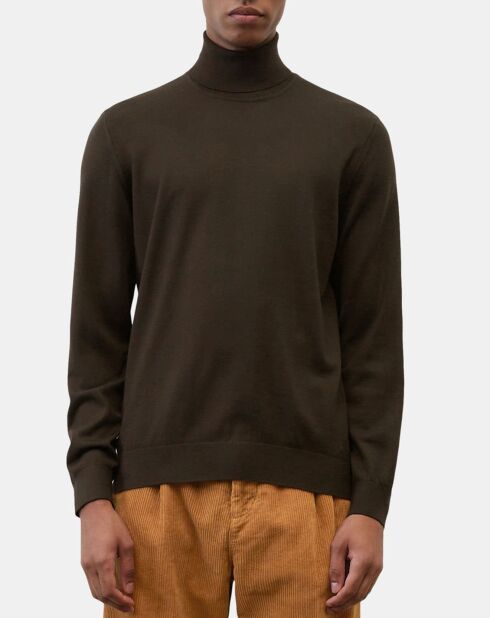 Pull 100% Laine marron foncé