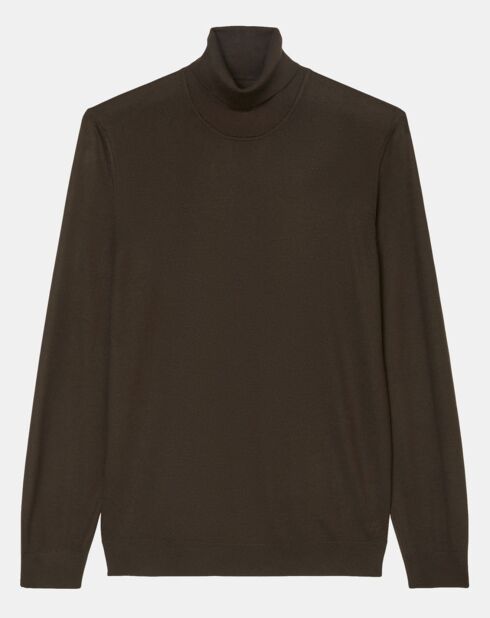 Pull 100% Laine marron foncé
