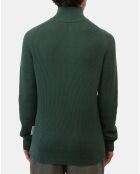 Pull côtelé en Coton & Laine vert