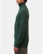 Pull côtelé en Coton & Laine vert