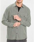 Surchemise 100% Coton Bio Relaxed Fit à carreaux vert/marron