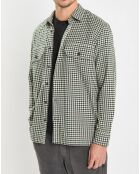 Surchemise 100% Coton Bio Relaxed Fit à carreaux vert/marron