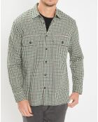 Surchemise 100% Coton Bio Relaxed Fit à carreaux vert/marron