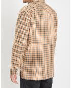 Surchemise 100% Coton Bio Relaxed Fit à carreaux vert/orange