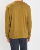 T-Shirt col rond message kaki