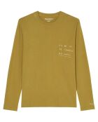 T-Shirt col rond message kaki