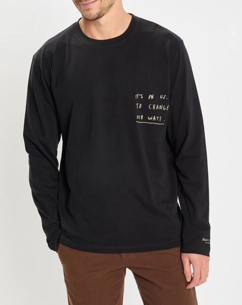 T-Shirt col rond Message noir