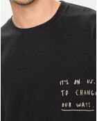 T-Shirt col rond Message noir