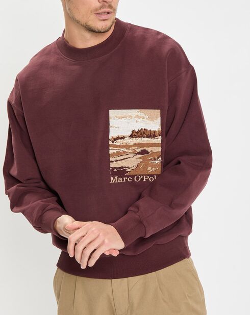 Sweat 100% Coton Bio Artwork bordeaux