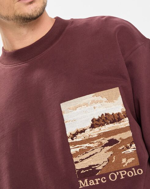 Sweat 100% Coton Bio Artwork bordeaux