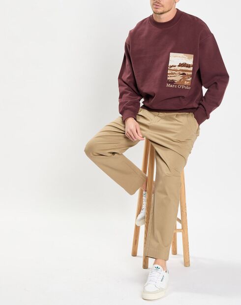 Sweat 100% Coton Bio Artwork bordeaux