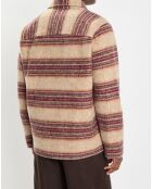 Veste en Laine mélangée rayée beige/rouge