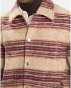 Veste en Laine mélangée rayée beige/rouge
