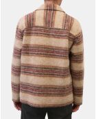 Veste en Laine mélangée rayée beige/rouge