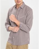 Chemise 100% Coton Bio Regular Fit multicroix blanc/violet