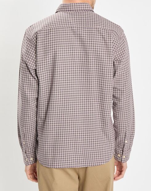 Chemise 100% Coton Bio Regular Fit multicroix blanc/violet