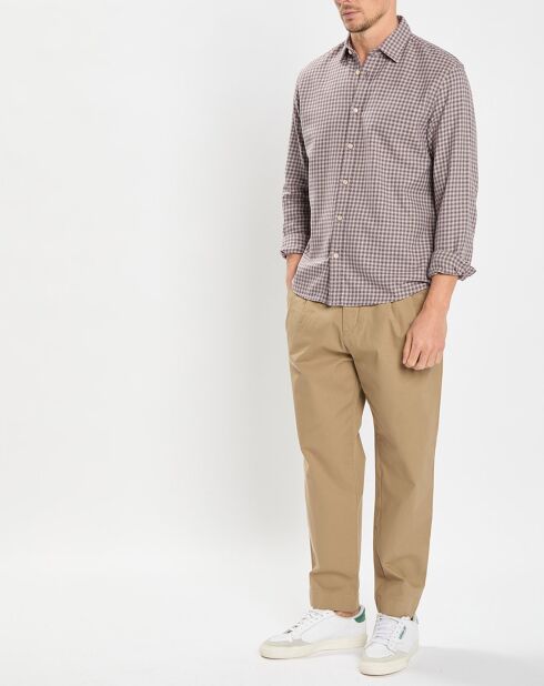 Chemise 100% Coton Bio Regular Fit multicroix blanc/violet