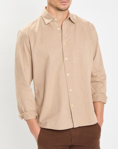 Chemise Regular Fit chinée beige