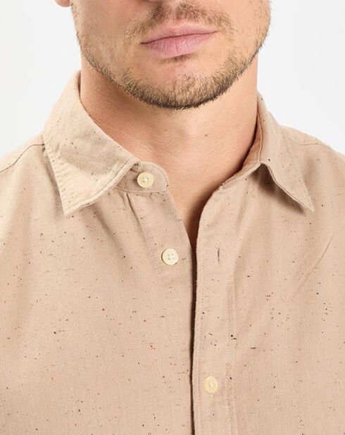 Chemise Regular Fit chinée beige