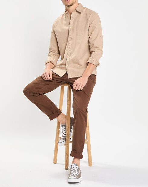 Chemise Regular Fit chinée beige