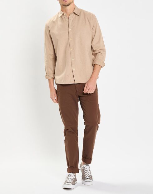 Chemise Regular Fit chinée beige