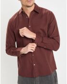 Chemise Regular Fit chinée bordeaux
