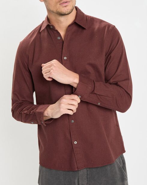 Chemise Regular Fit chinée bordeaux