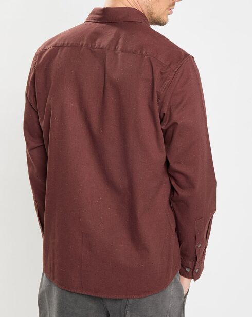 Chemise Regular Fit chinée bordeaux
