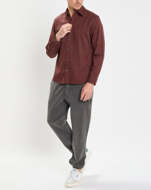 Chemise Regular Fit chinée bordeaux