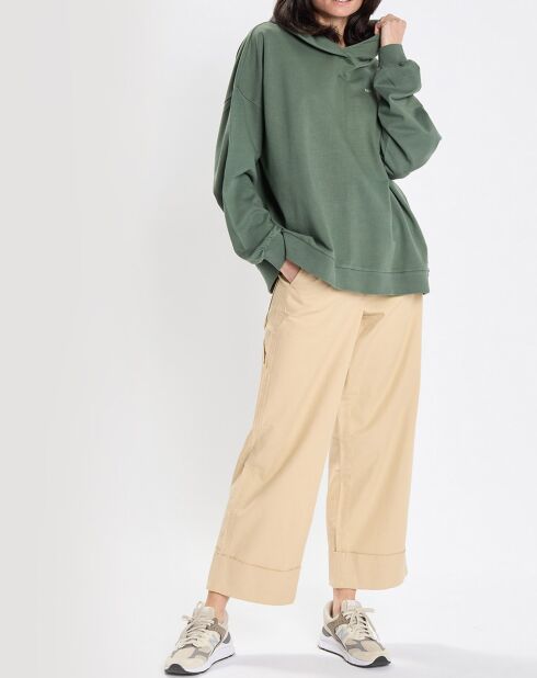 Sweat à Capuche Cordon Coton Bio vert foncé