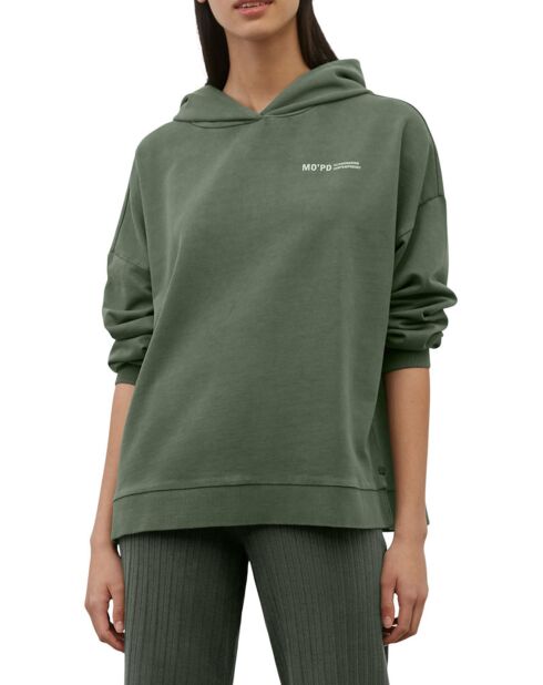 Sweat à Capuche Cordon Coton Bio vert foncé