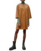 Robe en Velours côtelé zip poche marron